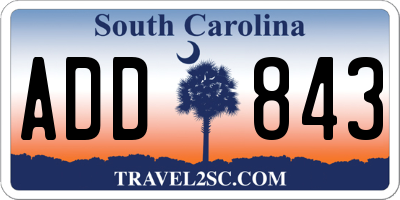 SC license plate ADD843