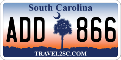 SC license plate ADD866