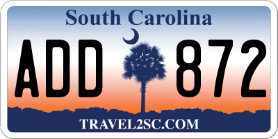 SC license plate ADD872