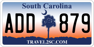 SC license plate ADD879