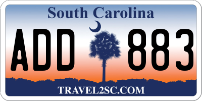 SC license plate ADD883