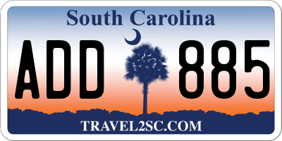 SC license plate ADD885