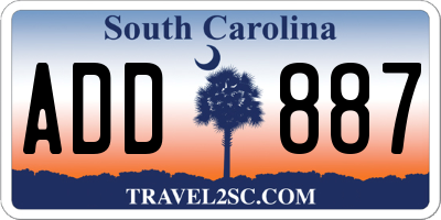 SC license plate ADD887