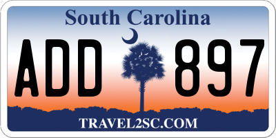 SC license plate ADD897