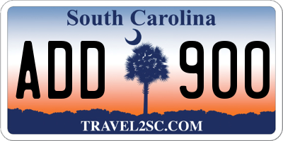 SC license plate ADD900