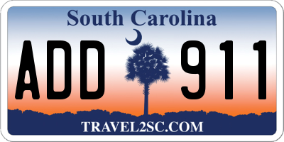 SC license plate ADD911