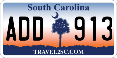 SC license plate ADD913