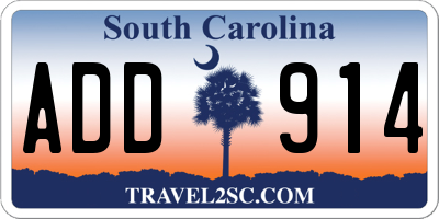 SC license plate ADD914