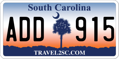 SC license plate ADD915