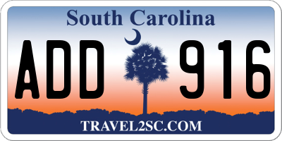 SC license plate ADD916