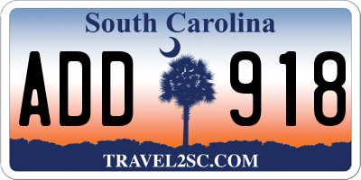 SC license plate ADD918
