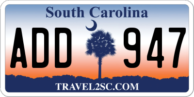 SC license plate ADD947