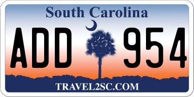 SC license plate ADD954