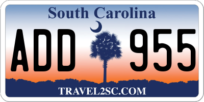SC license plate ADD955