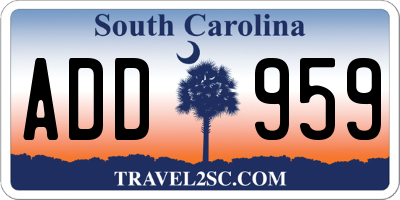 SC license plate ADD959