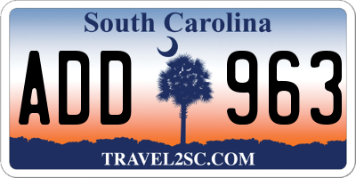 SC license plate ADD963