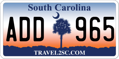 SC license plate ADD965