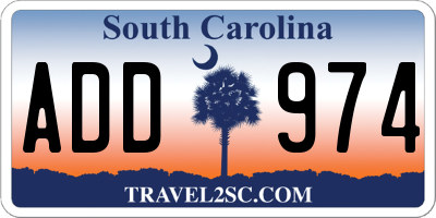 SC license plate ADD974