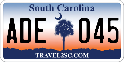 SC license plate ADE045