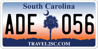SC license plate ADE056