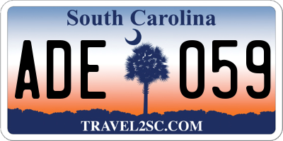 SC license plate ADE059