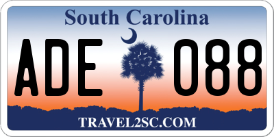 SC license plate ADE088