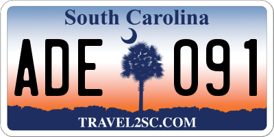 SC license plate ADE091