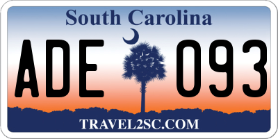 SC license plate ADE093