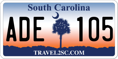 SC license plate ADE105