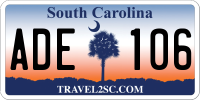 SC license plate ADE106