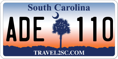 SC license plate ADE110