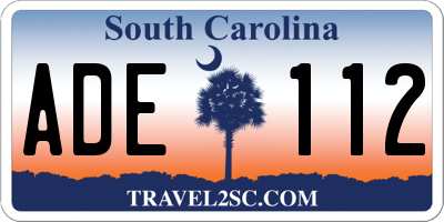SC license plate ADE112