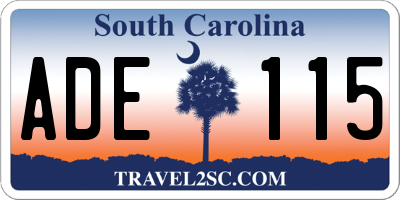 SC license plate ADE115