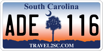 SC license plate ADE116