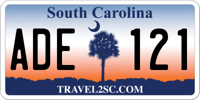 SC license plate ADE121