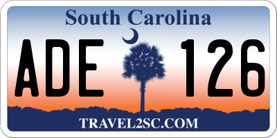 SC license plate ADE126