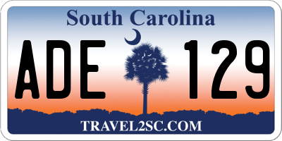 SC license plate ADE129