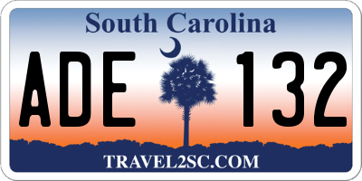 SC license plate ADE132