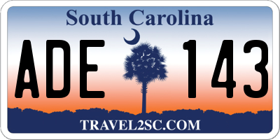 SC license plate ADE143