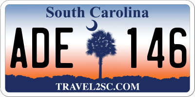 SC license plate ADE146