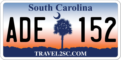SC license plate ADE152