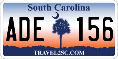 SC license plate ADE156