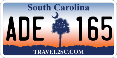 SC license plate ADE165