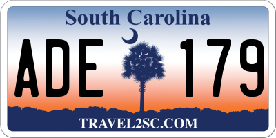 SC license plate ADE179