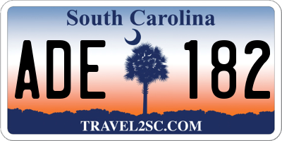 SC license plate ADE182