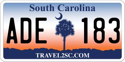 SC license plate ADE183