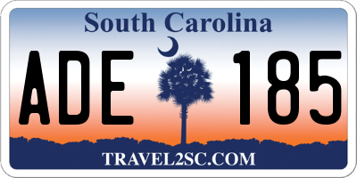 SC license plate ADE185