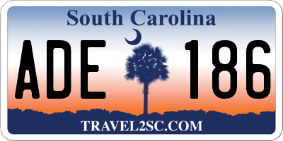 SC license plate ADE186