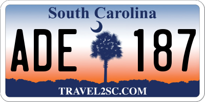 SC license plate ADE187