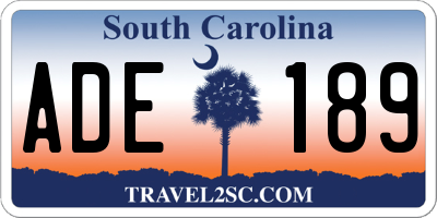 SC license plate ADE189